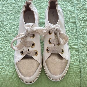 Ron White Women's White and Gold Sneakers